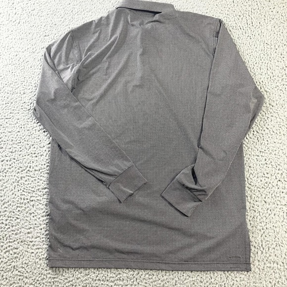 Turtleson Polo Shirt Mens Large Black Micro Check Long Sleeve Golf Performance - Picture 7 of 7
